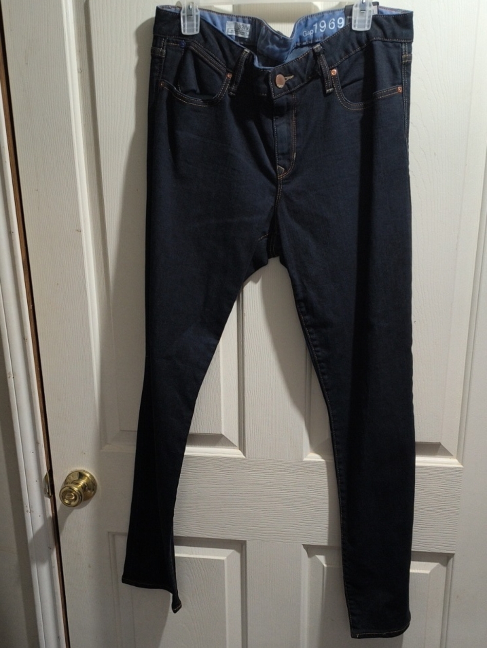 Women's High-Rise Skinny Jeans in Dark Indigo - Picture 1 of 6